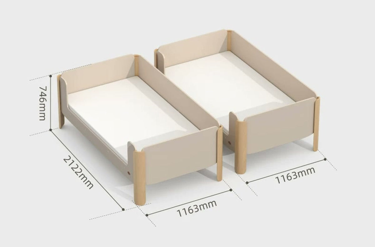  Two separated single beds with supplier diagram dimensions