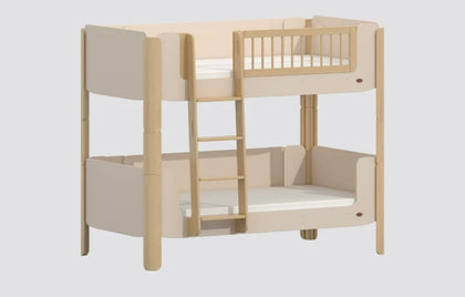  Truffle and natural beech Yarra bunk bed with upper guardrail and ladder