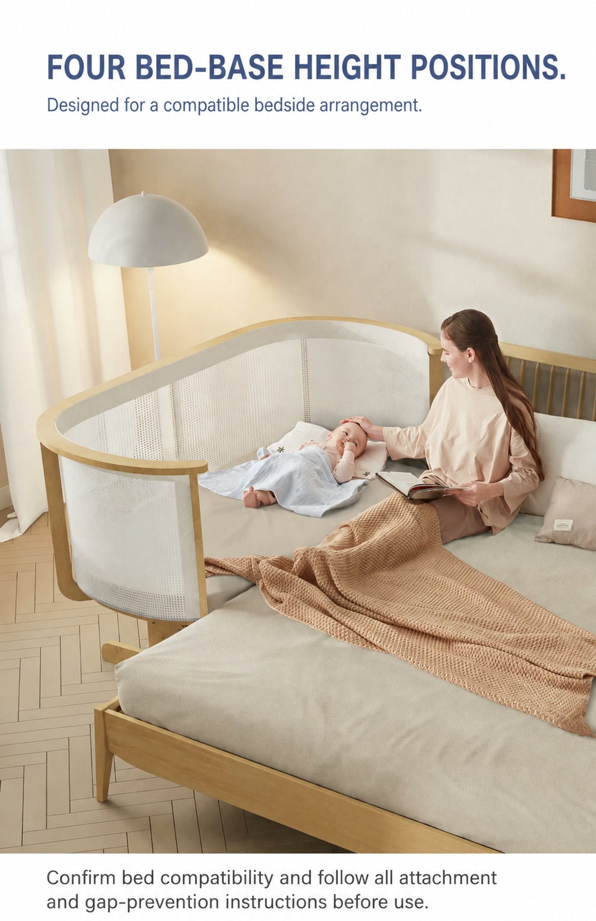  Four-position bed-base adjustment with bedside compatibility reminder