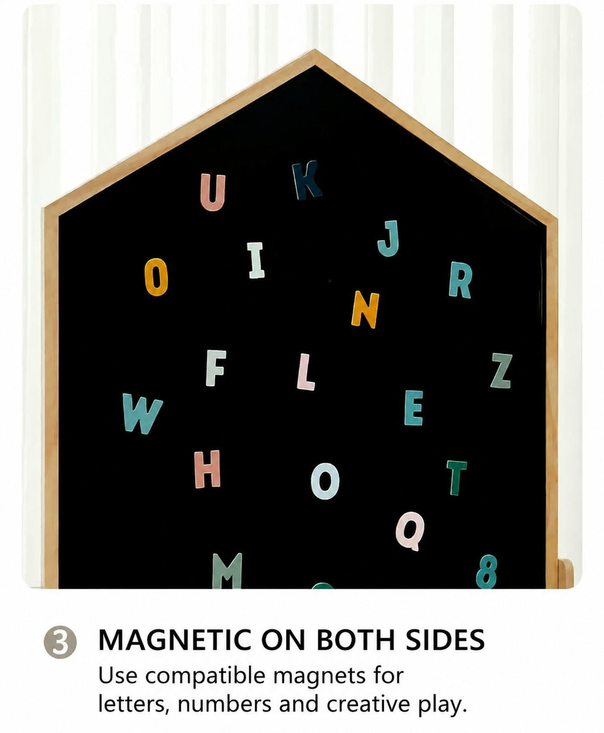  Magnetic letters on the black face