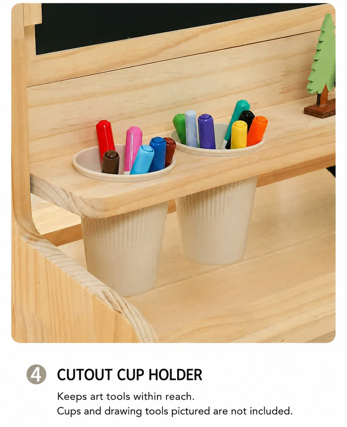  Cutout holder supporting removable art cups