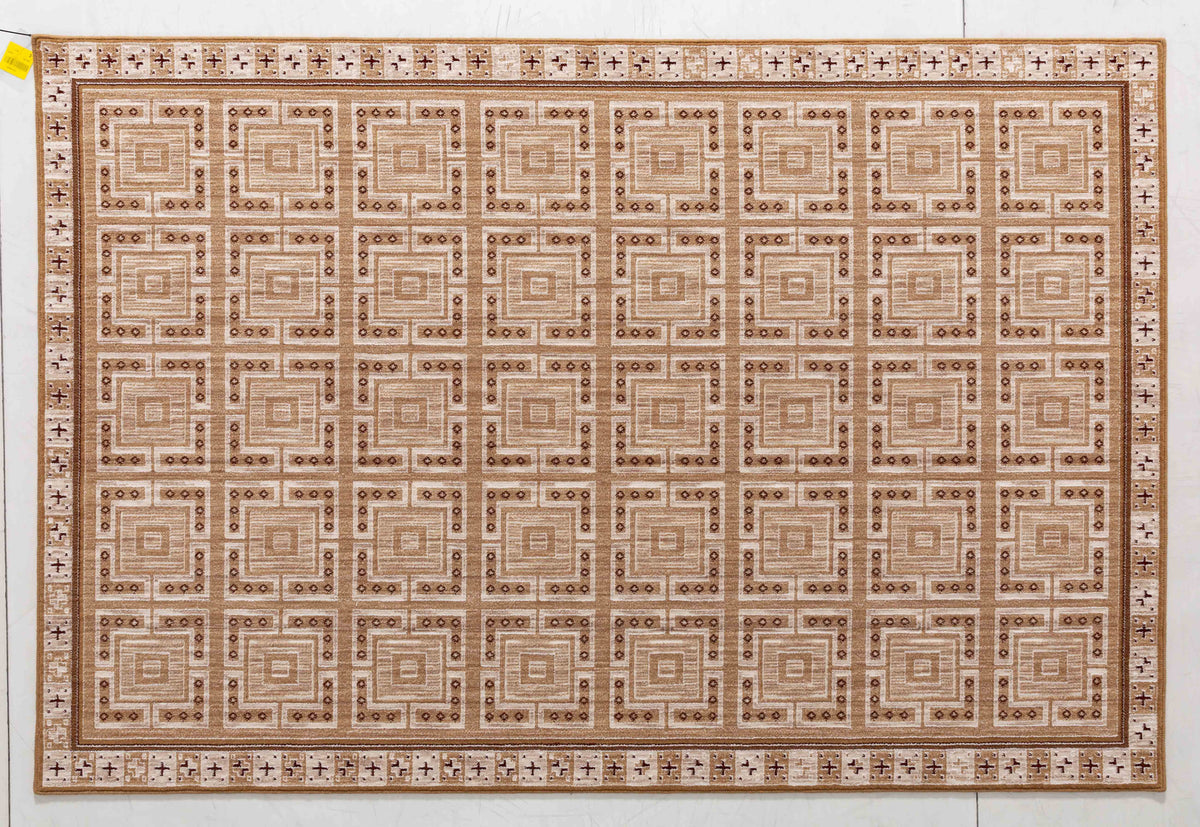 Pottery Atlas Area Rug in a finished interior.