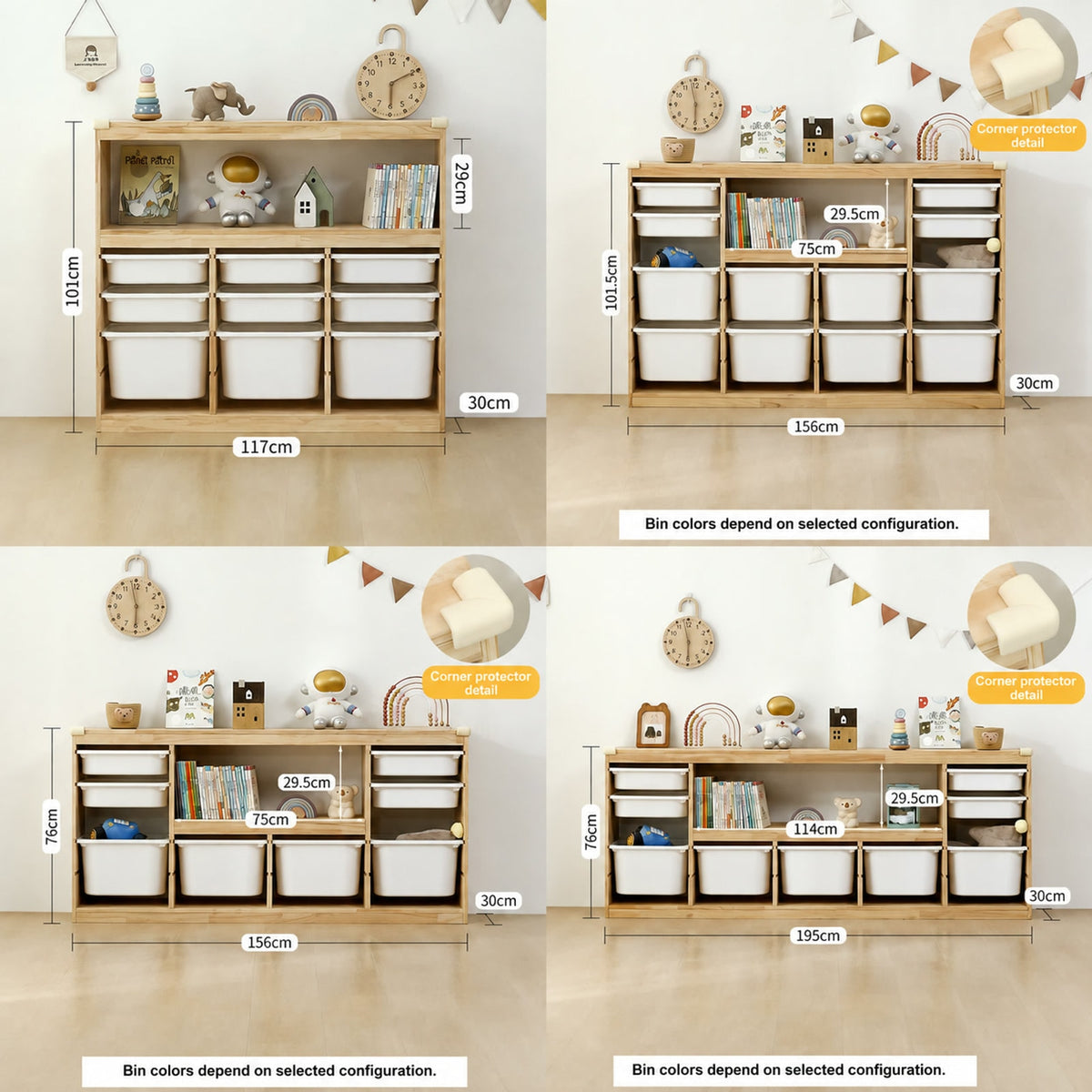 Three-, four- and five-column cabinet dimension comparisons