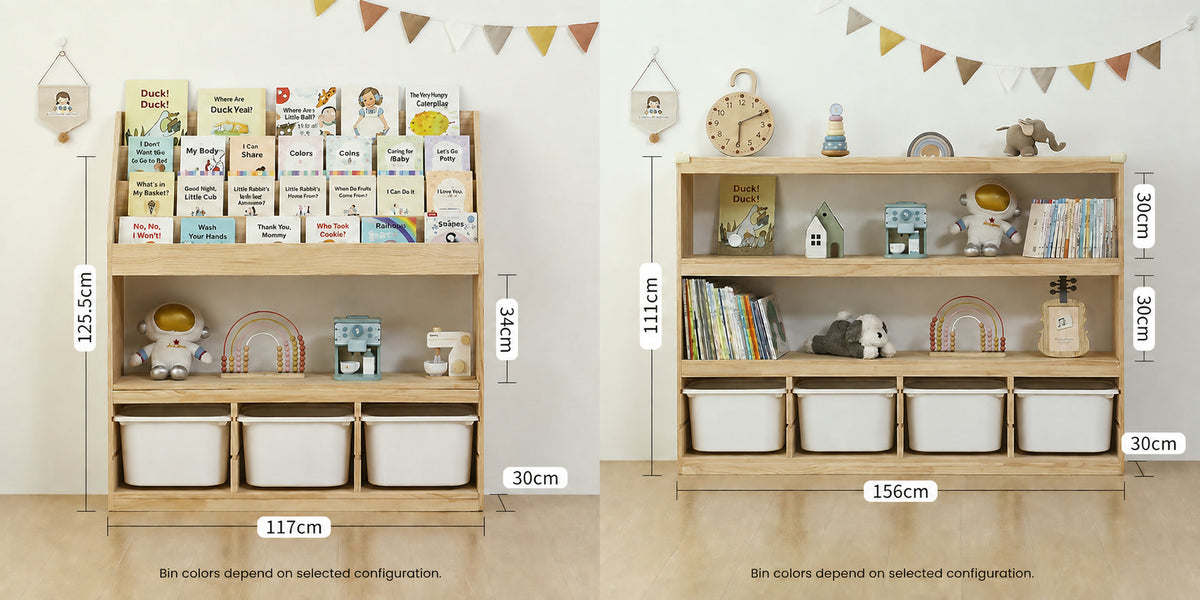  Face-out bookcase and four-column book cabinet with dimensions
