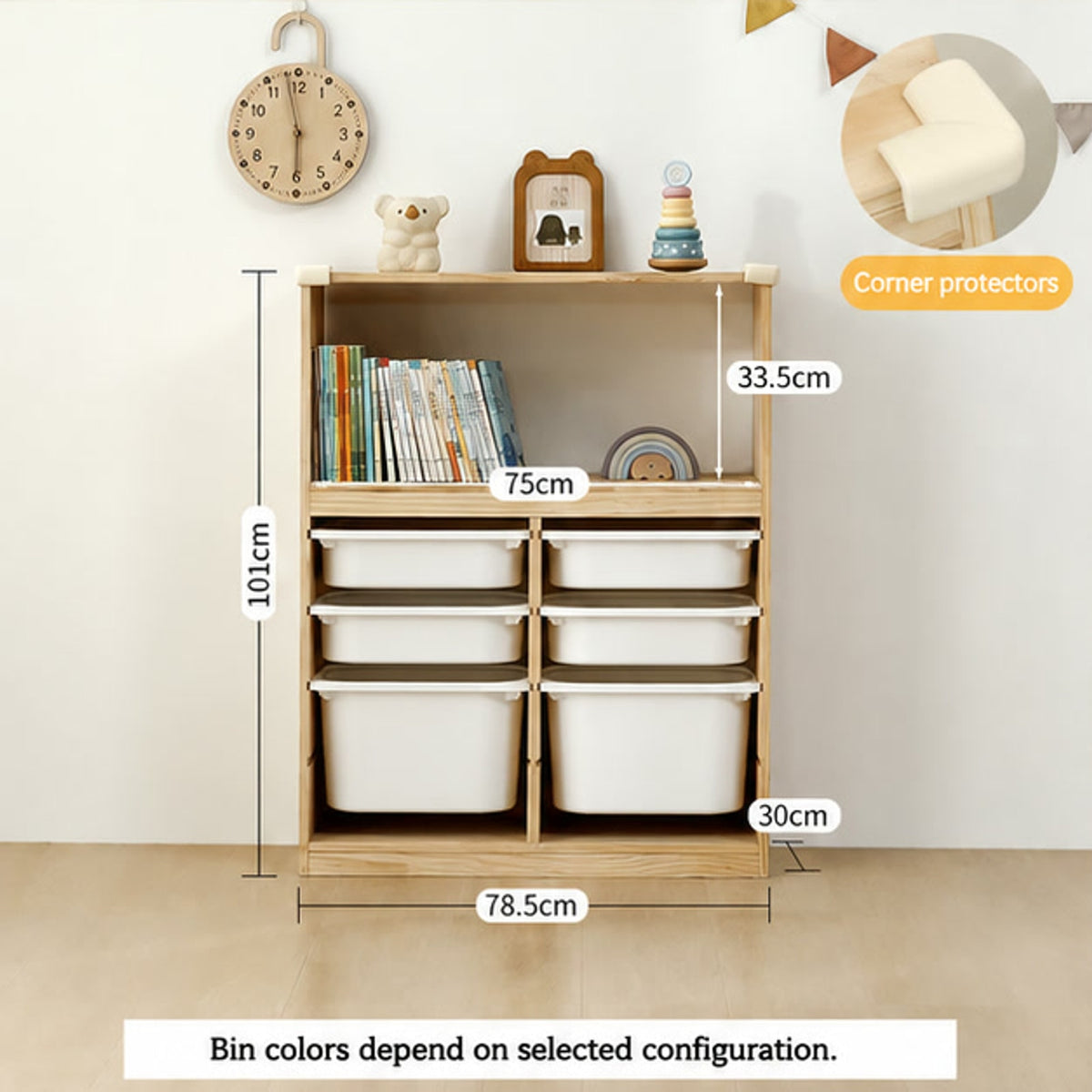 Tall two-column cabinet with 75 cm-wide open shelf