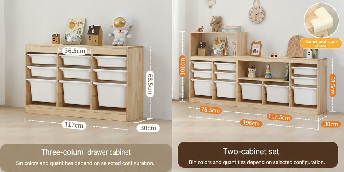  Three-column drawer cabinet and paired cabinet dimensions