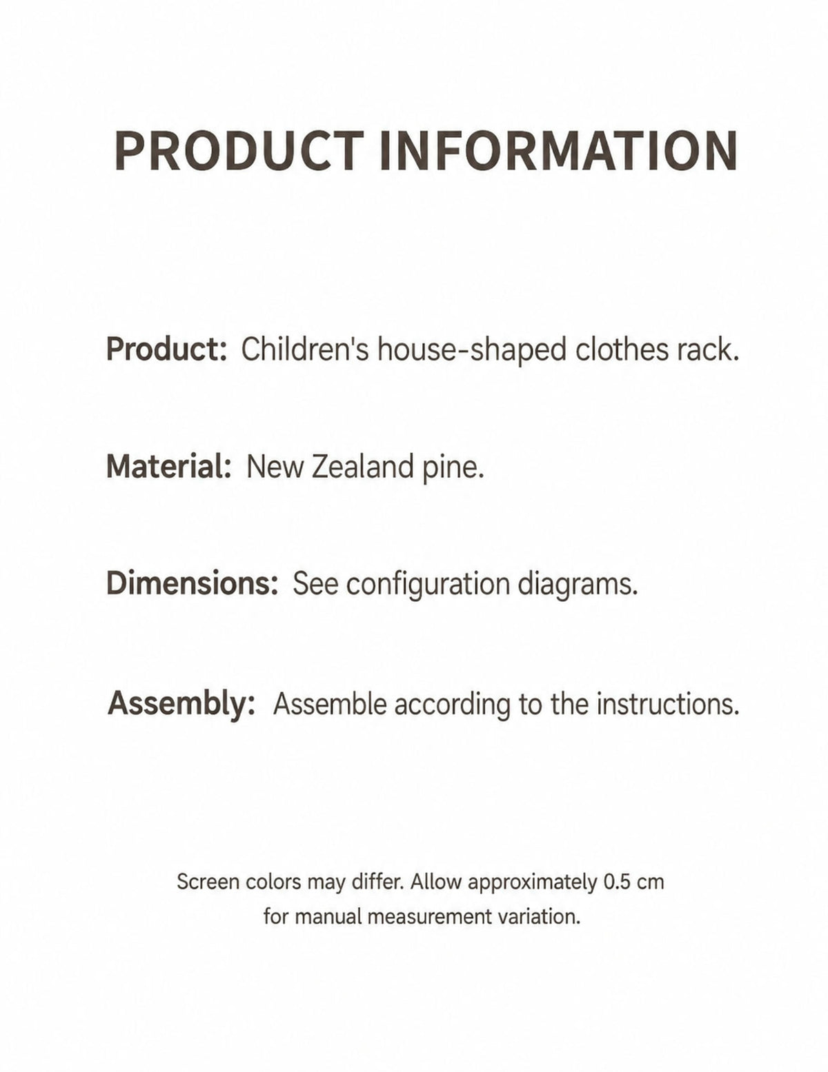  Supplier pine material and assembly information