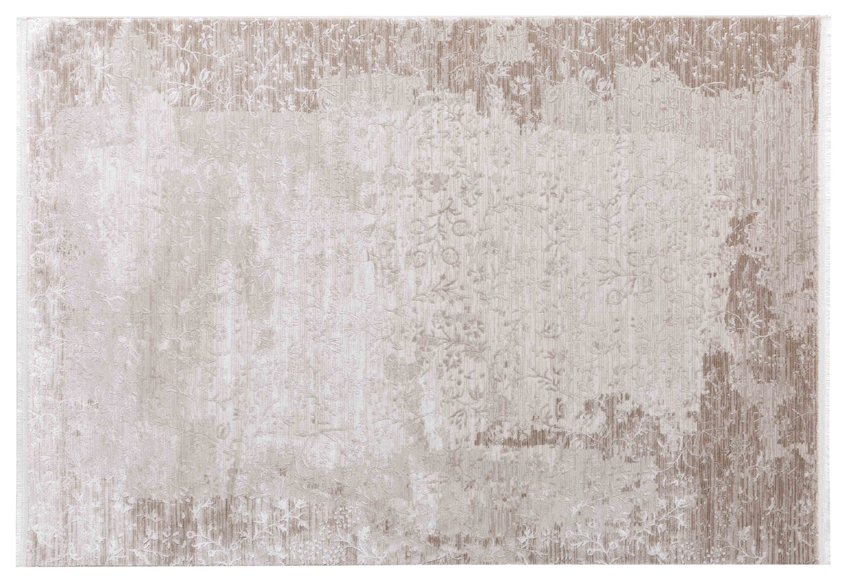 Delicate Cairn Area Rug in a finished interior.