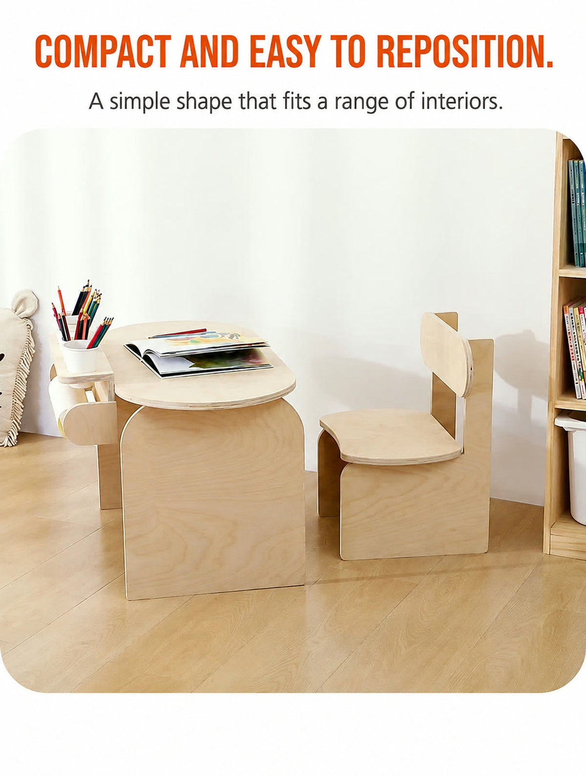  Compact art desk and chair in a bedroom corner