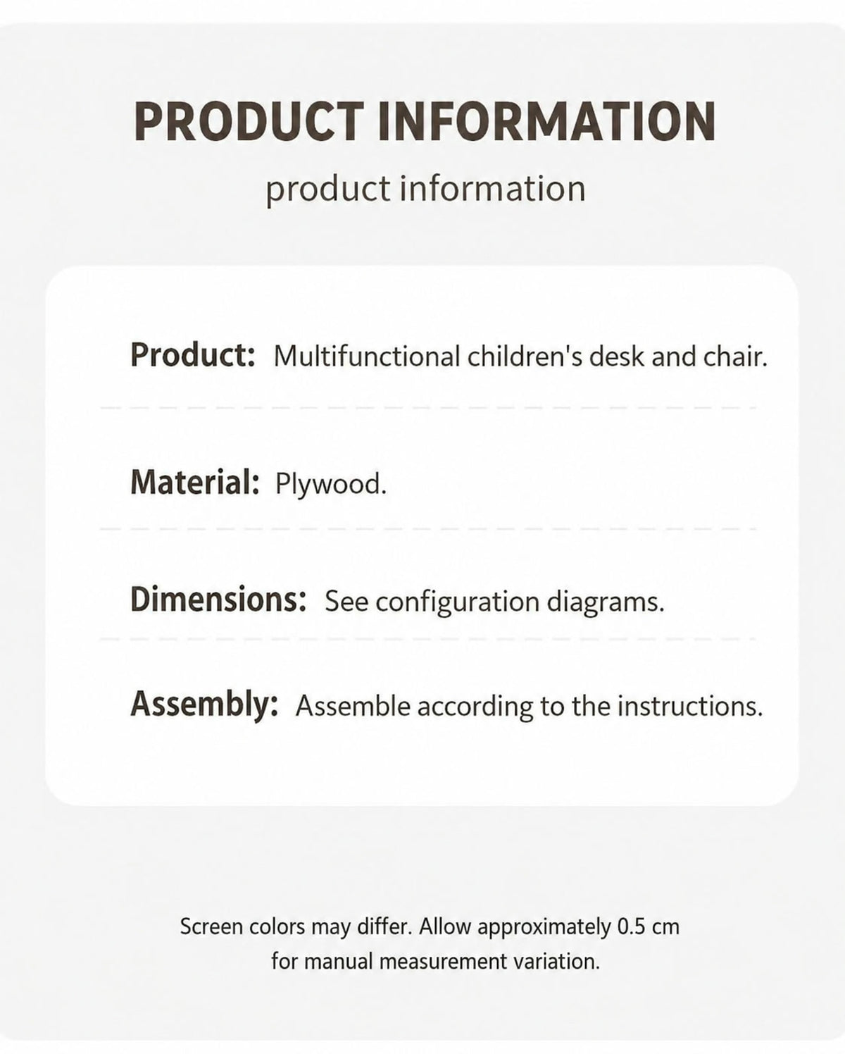  Plywood material, assembly and measurement notes