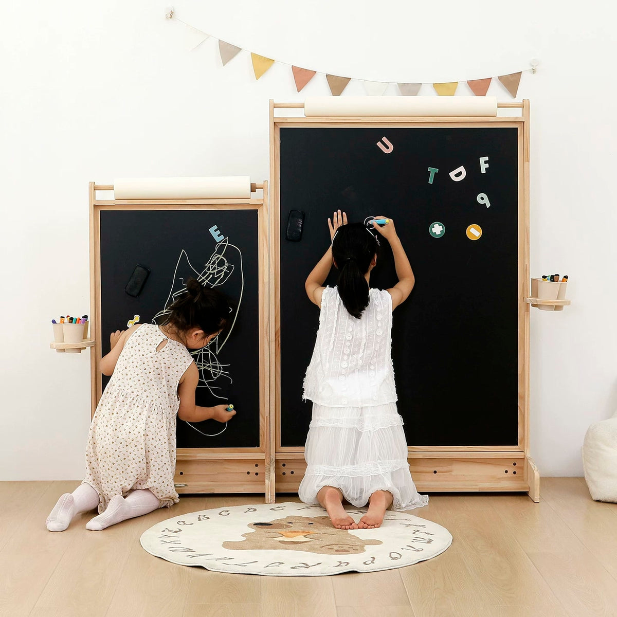  Small and large rectangular drawing boards shown side by side in use, sold separately