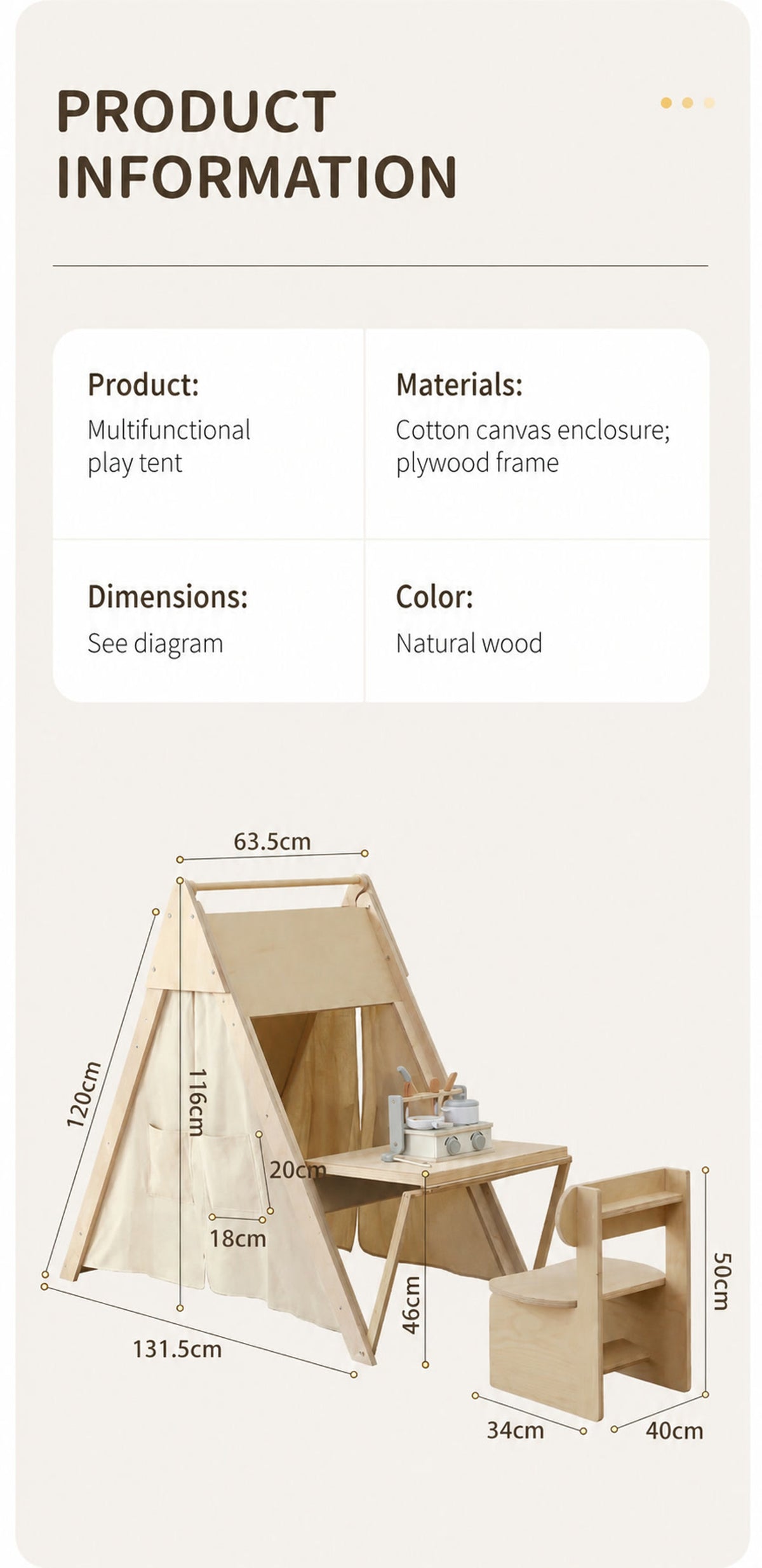  Frame, pocket, desk-height and overall chair measurements