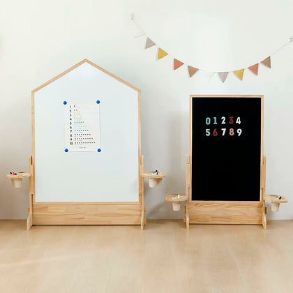 House and rectangular boards shown side by side for comparison