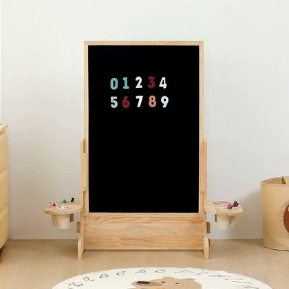  Rectangular chalkboard with stationary side supports
