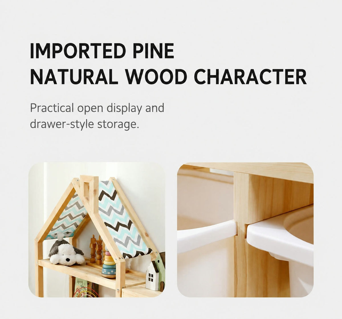 Pine roof frame and drawer-support details