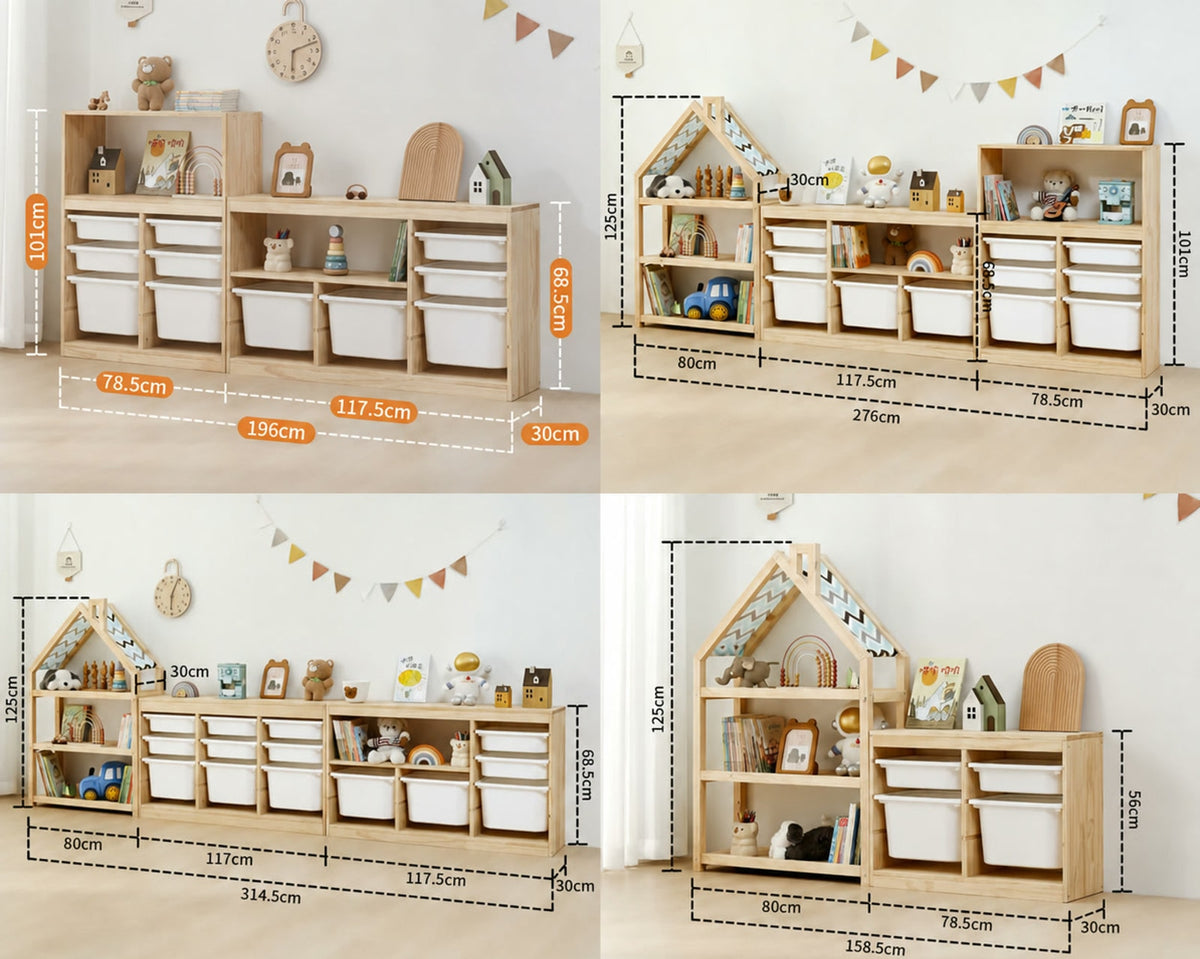  Configurations 5 to 8: mixed-height and chimney cabinet arrangements