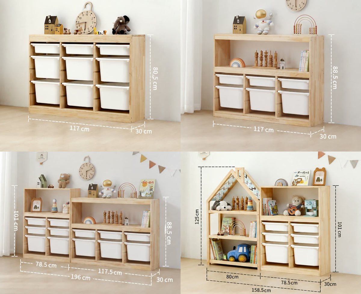  Configurations 21 to 24: taller cabinets, paired open-top cabinets and chimney set
