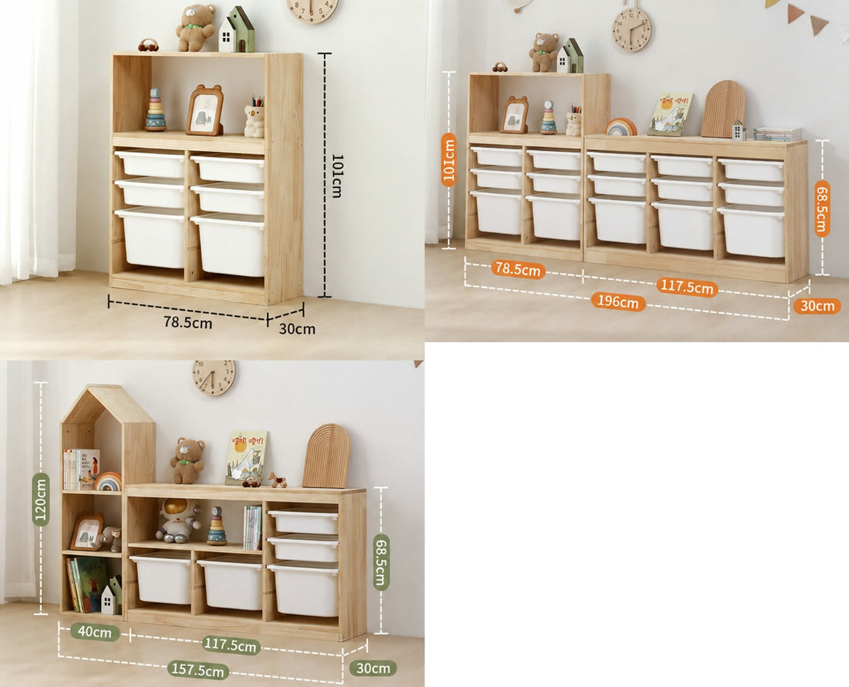  Configurations 25, 26 and 28: open-top cabinet, paired cabinets and large house set
