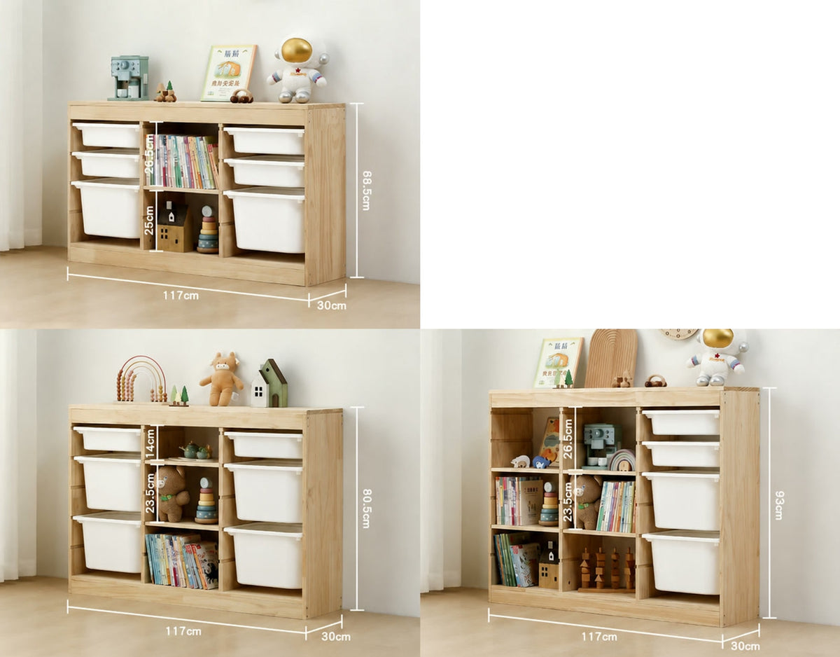 Standalone cabinet dimensions for options 10–12; four-, five- and six-level layouts
