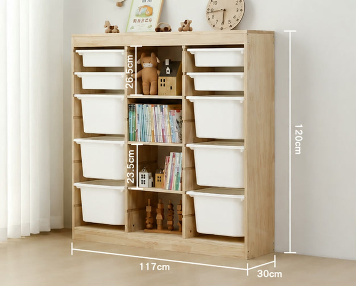  Three-column eight-level cabinet measuring 117 × 30 × 120 cm