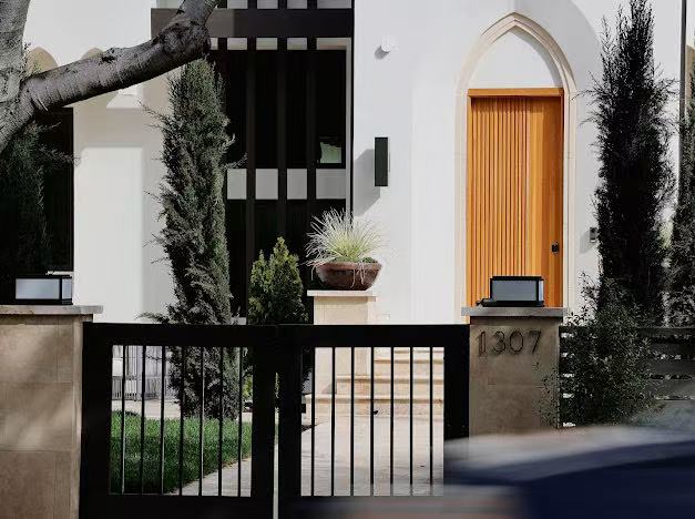 Front gate and arched entry of the San Jose residence