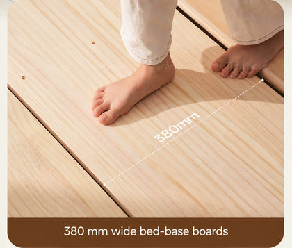  Pine bed-base boards shown 380 mm wide