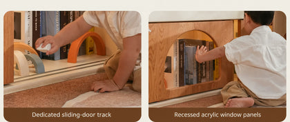  Sliding-door track and recessed acrylic window details