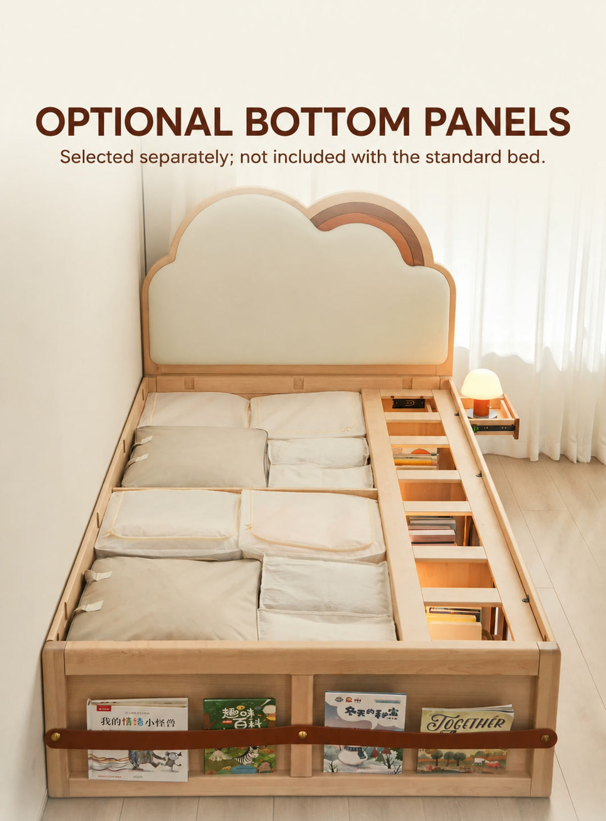 Under-bed storage shown with separately selected bottom panels.