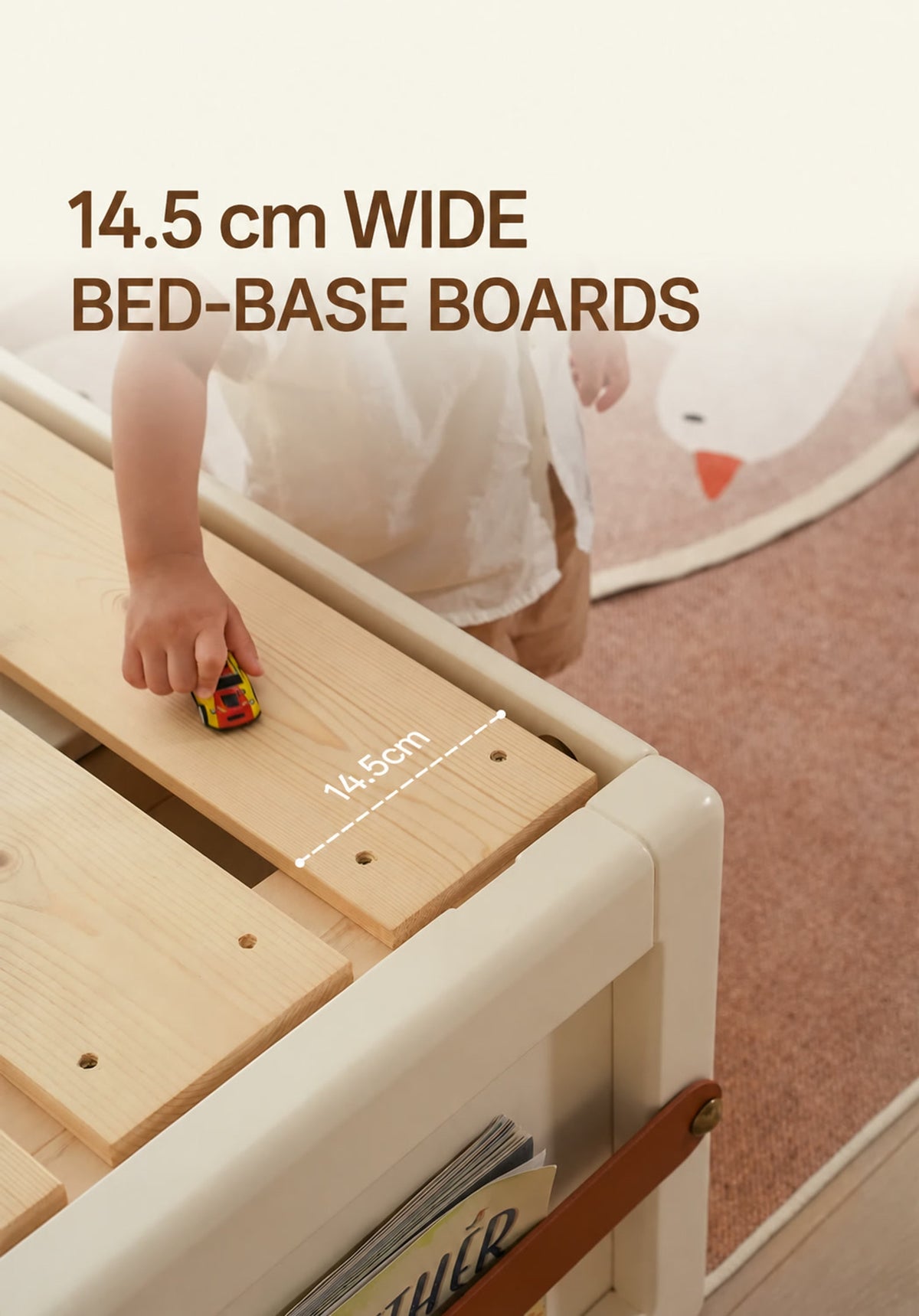  Pine bed-base board measuring 14.5 cm wide
