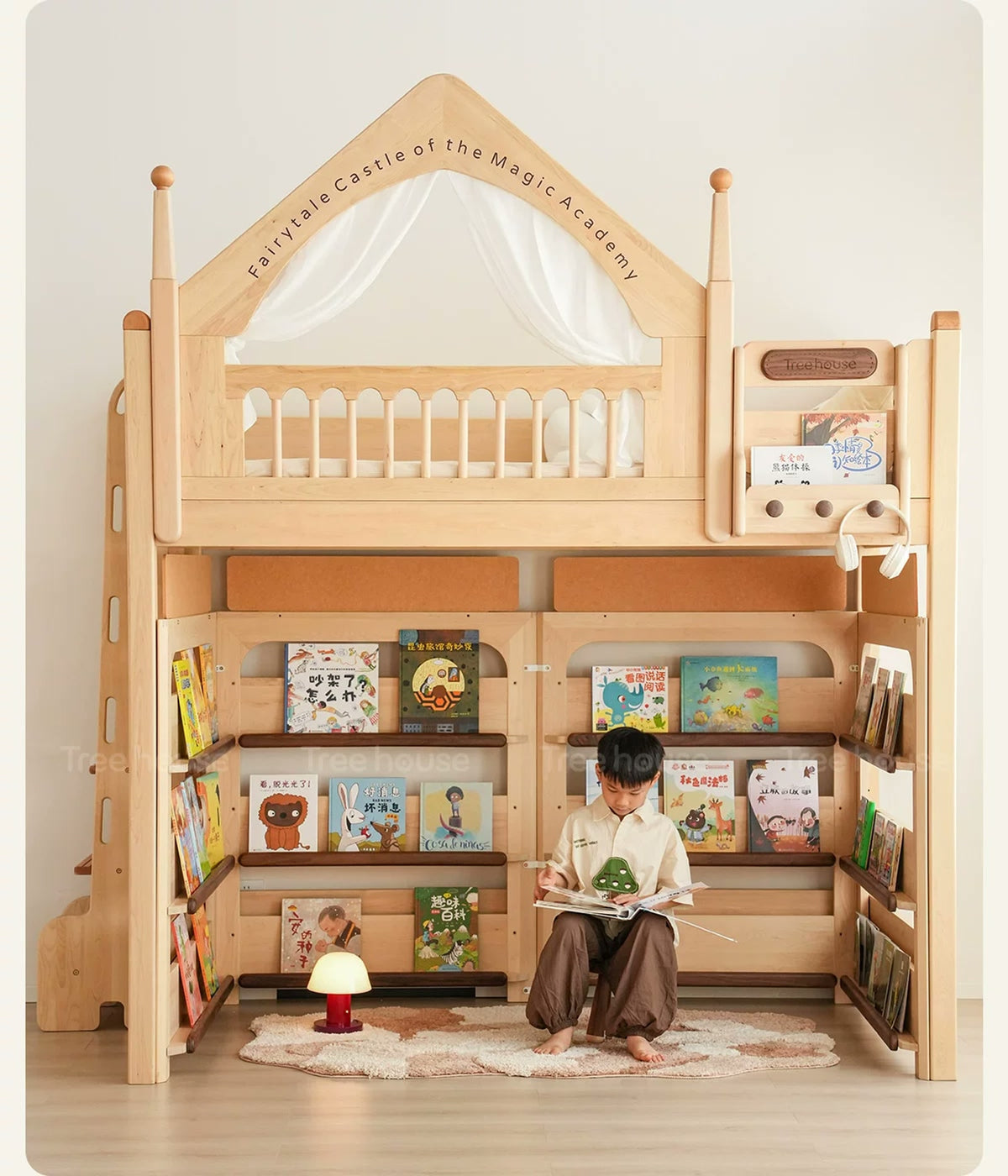 Library module beneath the castle loft bed