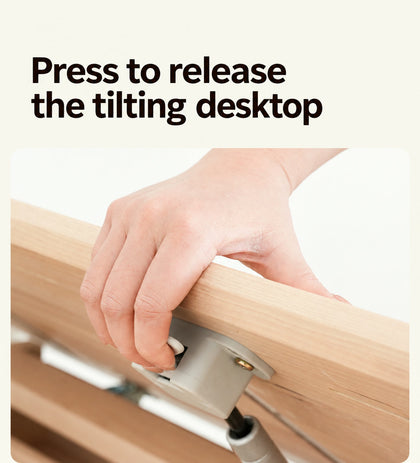  Press-release mechanism under the tilting desktop