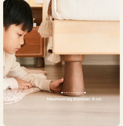  Bed leg with maximum diameter of 9 cm