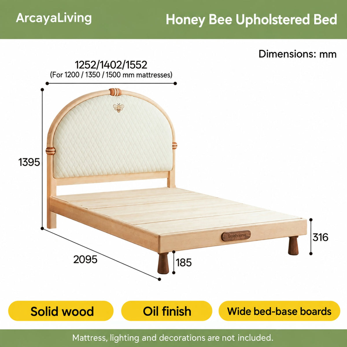  Bed measurements for three mattress widths