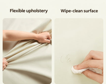  Flexible upholstery and a wipe-clean demonstration