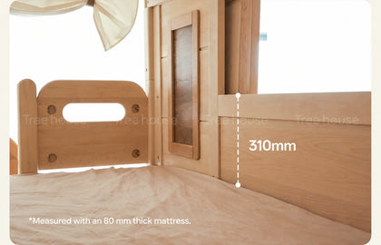  310 mm rail measurement with an 80 mm mattress