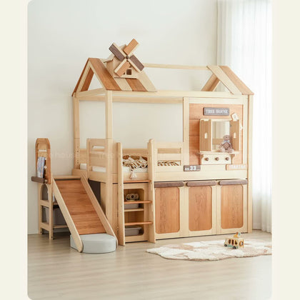  Windmill cottage bed styled with separately available slide and under-bed modules.