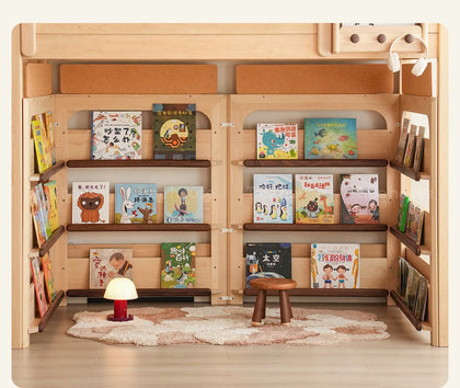  Book display and serving counter within the market module.