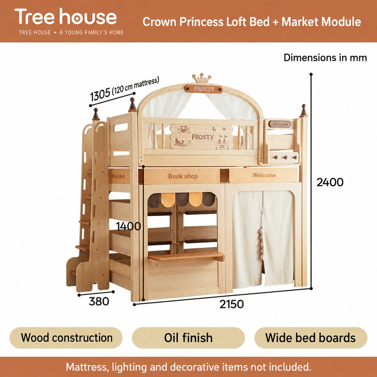  Supplier dimensions for the Crown loft with market module.