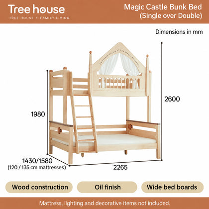  Magic Castle bed-only supplier dimension diagram.