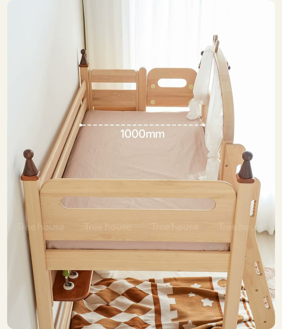  Upper sleeping area labelled 1000 mm wide.