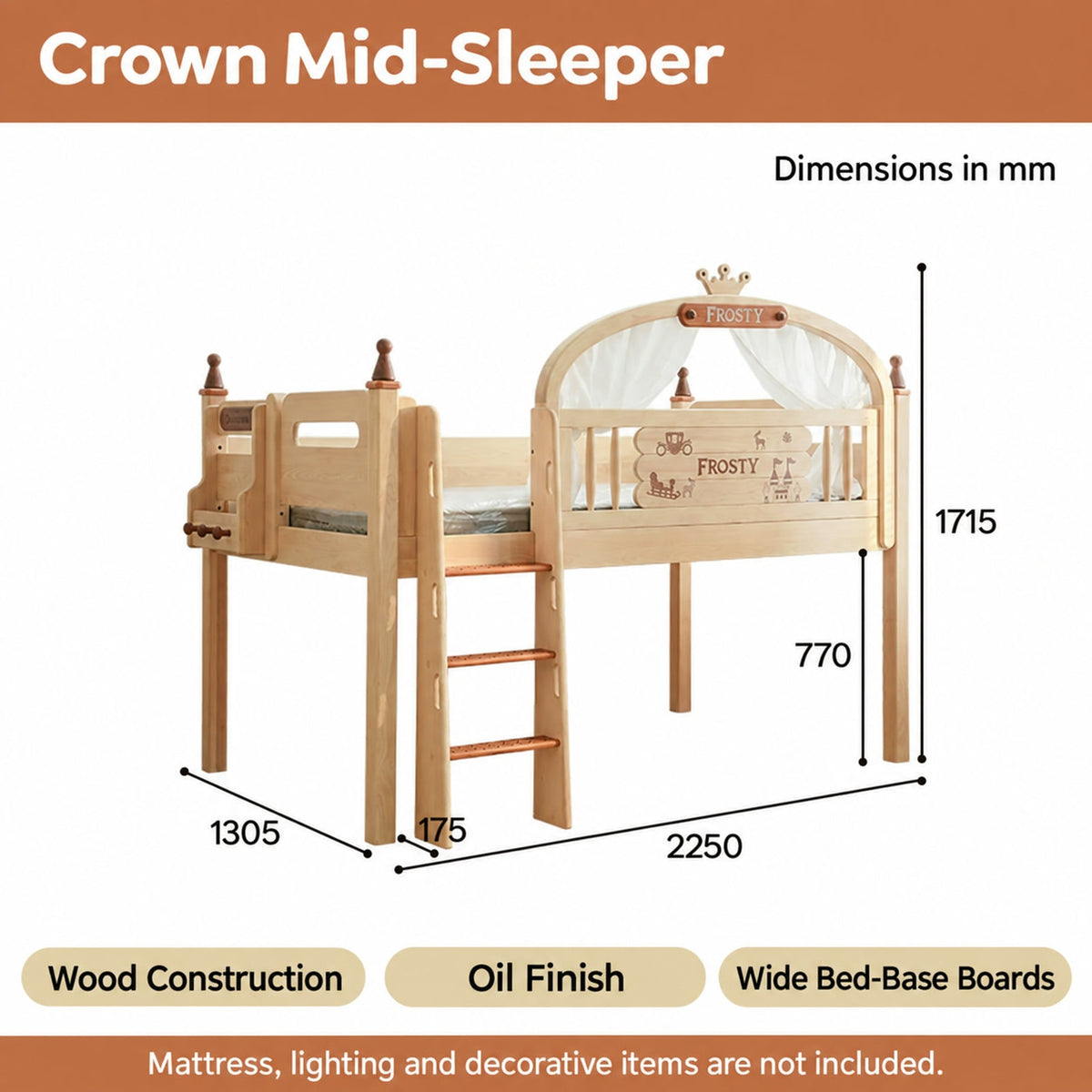  Crown frame dimensions.