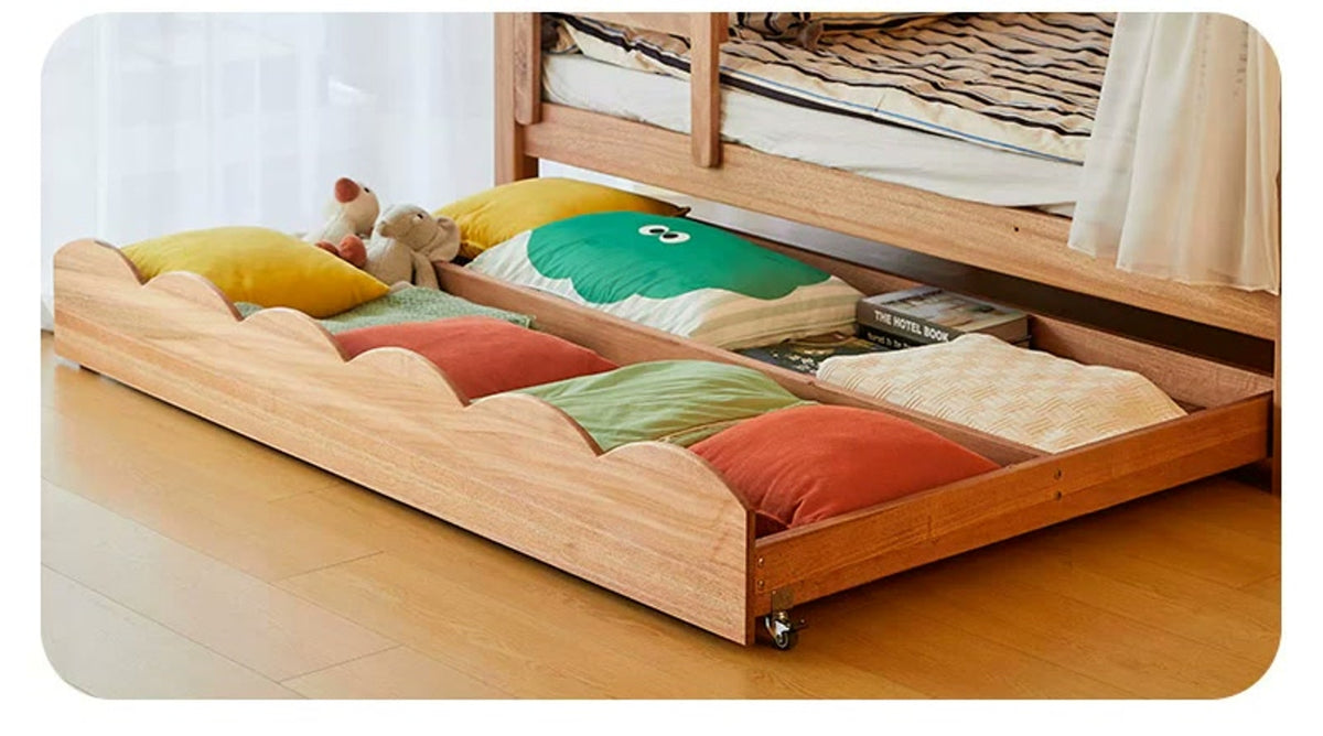  Scalloped drawer front with pillows shown for styling.