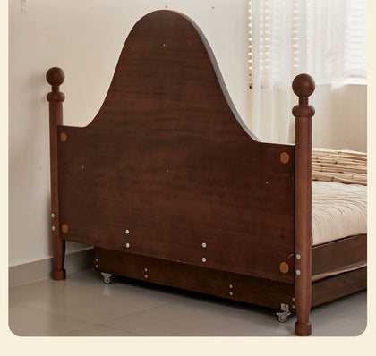  Rear view of the wood headboard