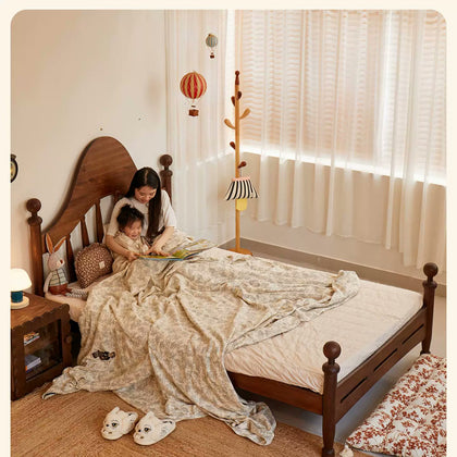  Vintage wood bed with optional nightstand