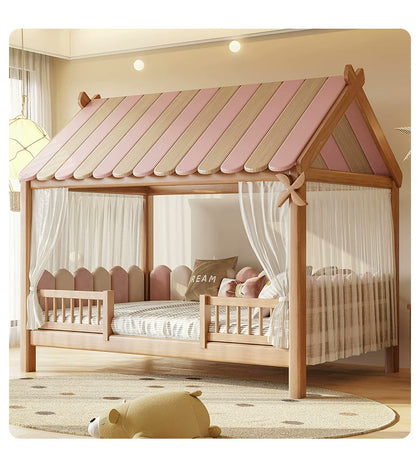  Pink cottage bed in a room setting