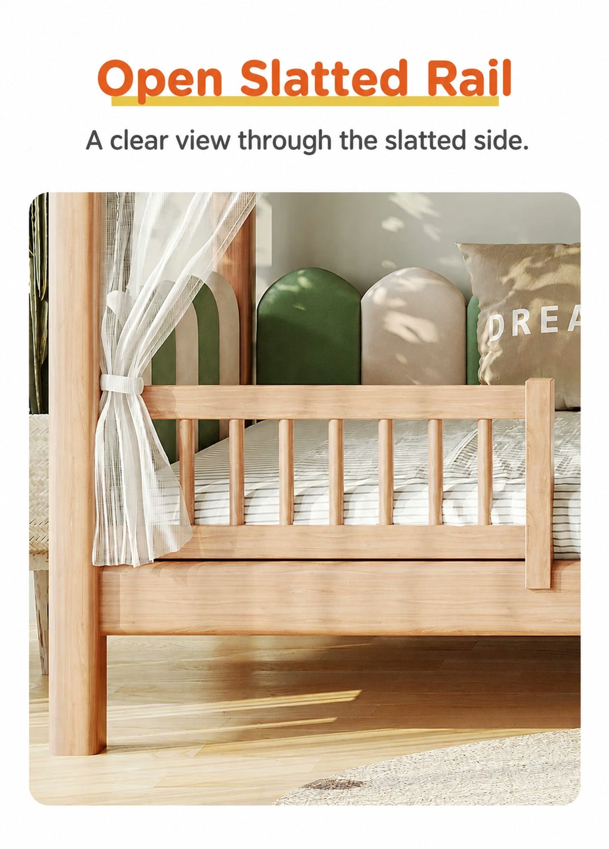  Open slatted side rail