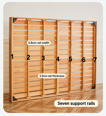  Seven support rails with 4.8 cm width and 3.5 cm thickness.
