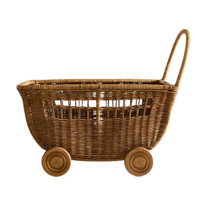  Side profile of the woven storage trolley without a liner.