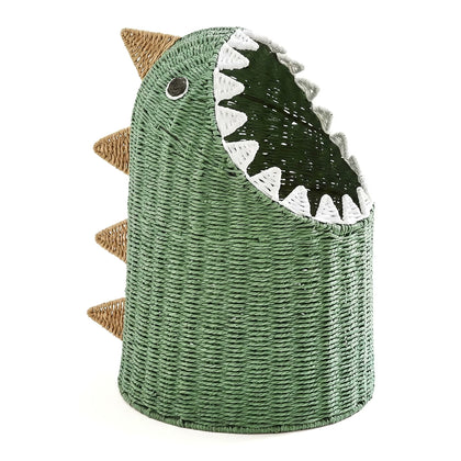  Open-mouth dinosaur basket with triangular back spikes.