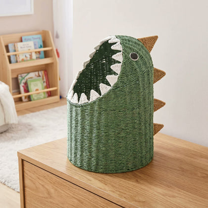  Side profile showing the sloped mouth opening and woven body.